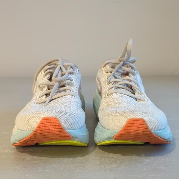 Women's Brooks Glycerin 21 Wide Coconut/Aqua/Autumn Sunset size 9.5 - Picture 4 of 9